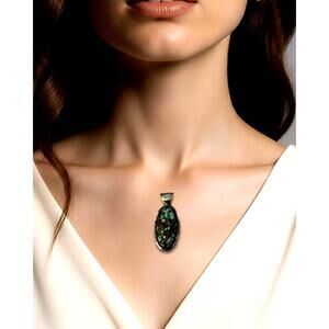 Navajo Alfred Martinez Sterling Silver Kingman Turquoise Pendant